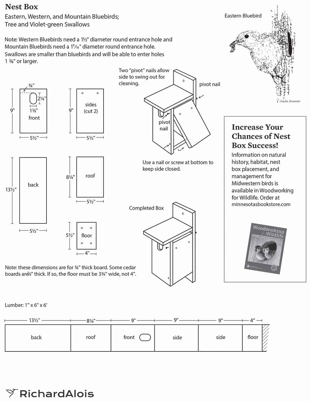 Printable Tree Swallow House Plans